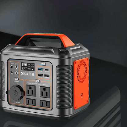 Portable Power Station, 300W 296Wh Solar Generator Quick Charge / 110V AC Outlets/DC Ports and LED Flashlight, Lithium Battery B - Home Fusion